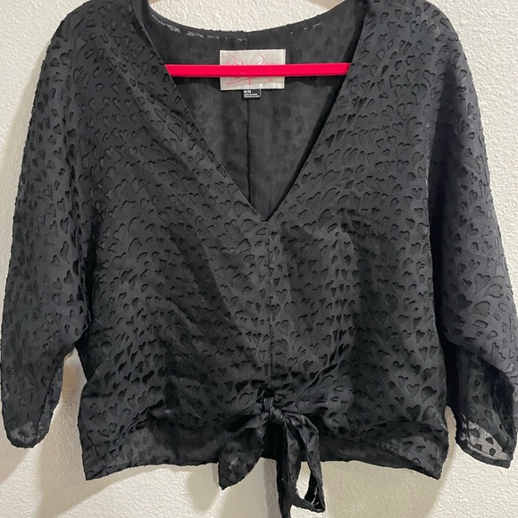 Rory Beca Black Heart Women’s Blouse- Sheer, 3/4 Sleeve MEDIUM - Picture 1 of 5